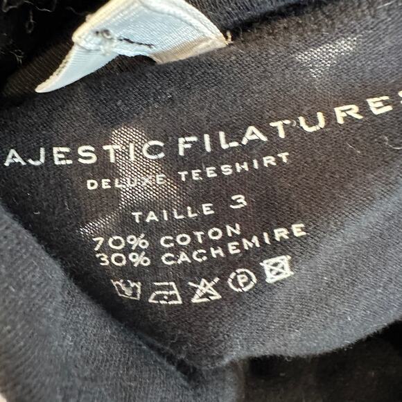 MAJESTIC FILATURES Black Soft Turtleneck MEDIUM Long Sleeve Basic Cashmere $165 - Picture 8 of 8